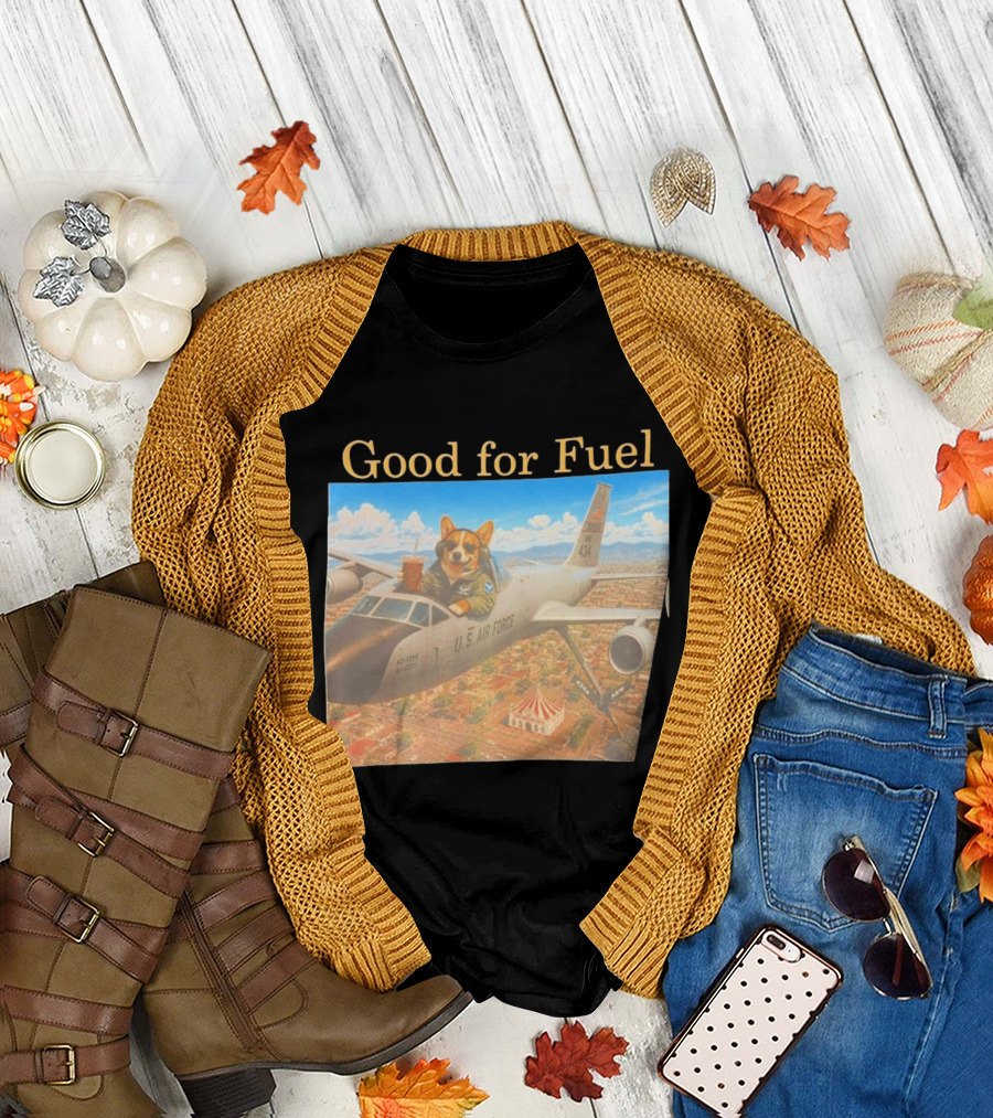 Corgi Pilot in U.S. Air Force Cockpit Good for Fuel T-Shirt