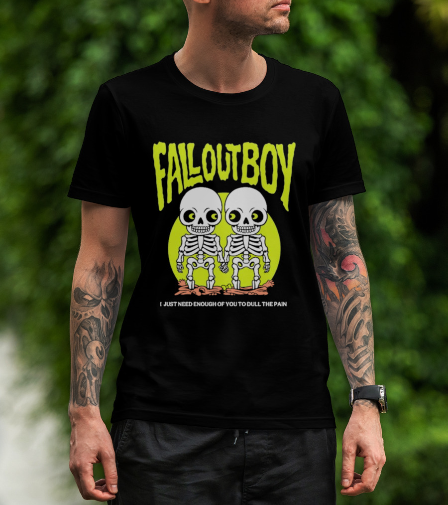 Fall Out Boy Twin Skeleton I Just Need Enough Of You To Dull The Pain T-Shirt