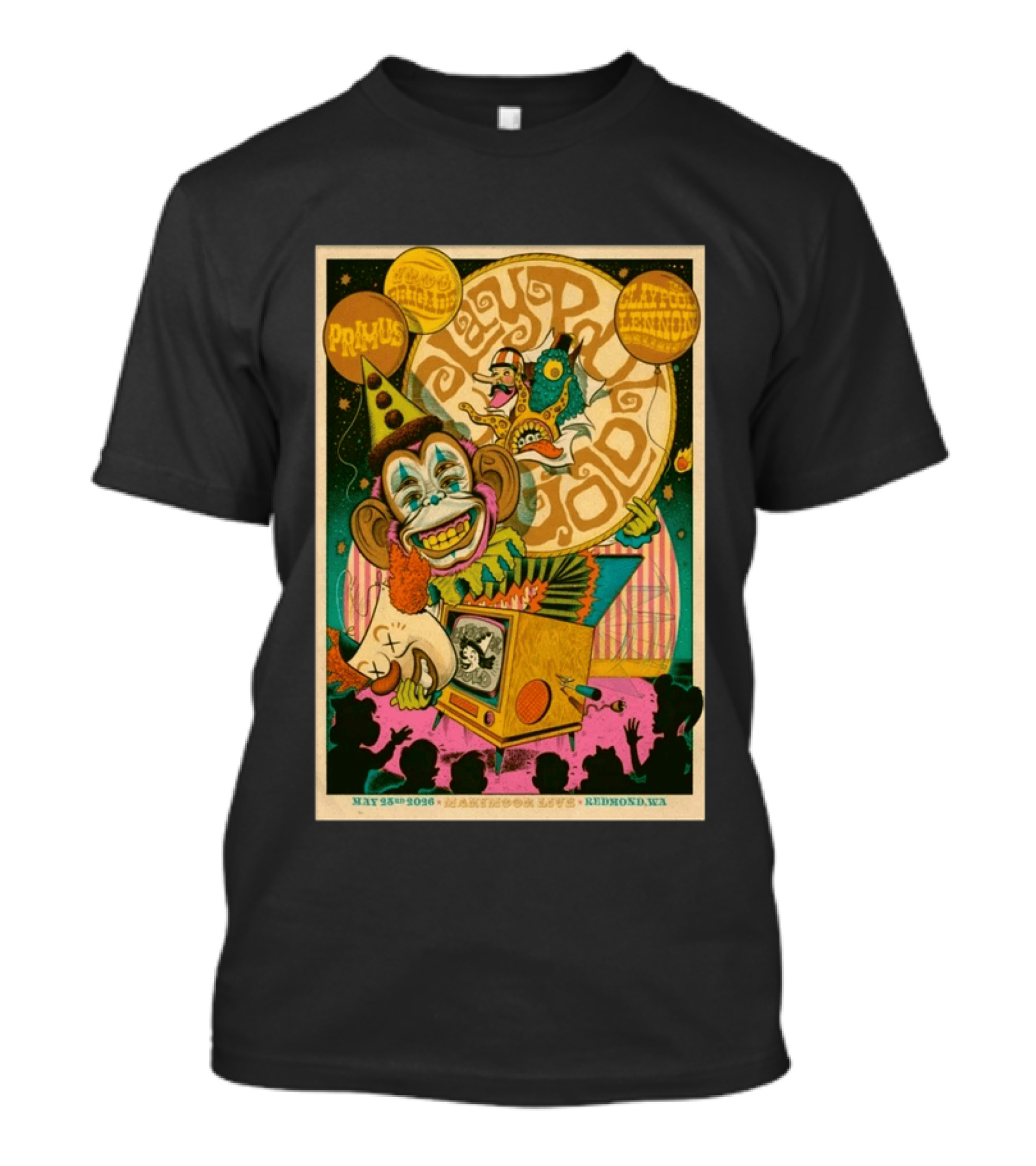 Primus Les Claypool Lennon Delirium May 25th 2026 Marymoor Live Redmond WA T-Shirt