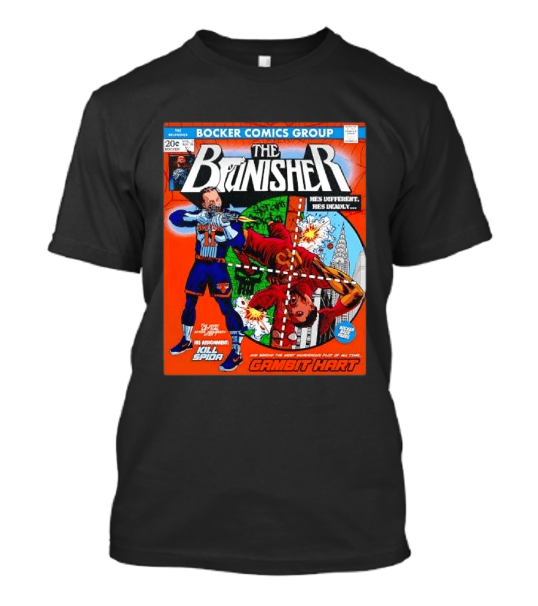 Bocker Comics Group The Brunisher Kill Spida Gambit Hart T-Shirt