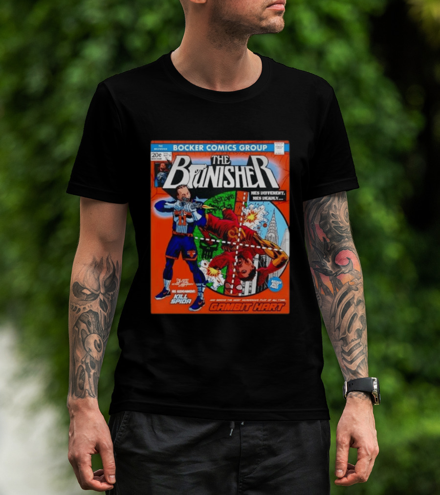 Bocker Comics Group The Brunisher Kill Spida Gambit Hart T-Shirt