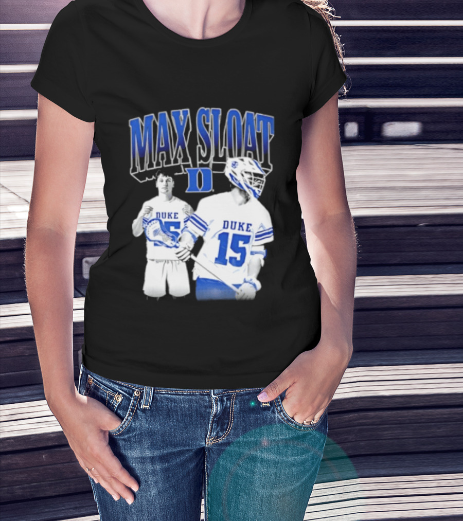 Max Sloat Duke Blue Devils Lacrosse Number 15 Sports Fan Gear T-Shirt