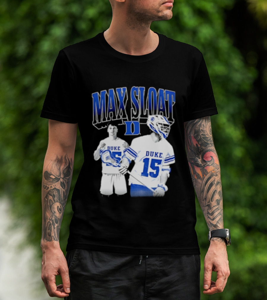 Max Sloat Duke Blue Devils Lacrosse Number 15 Sports Fan Gear T-Shirt