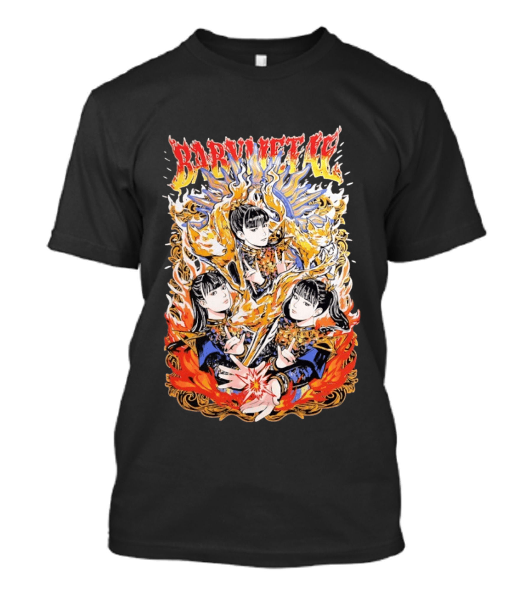 Babymetal Fox God Trio Flames Heavy Metal T-Shirt