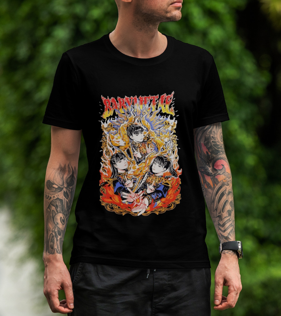 Babymetal Fox God Trio Flames Heavy Metal T-Shirt