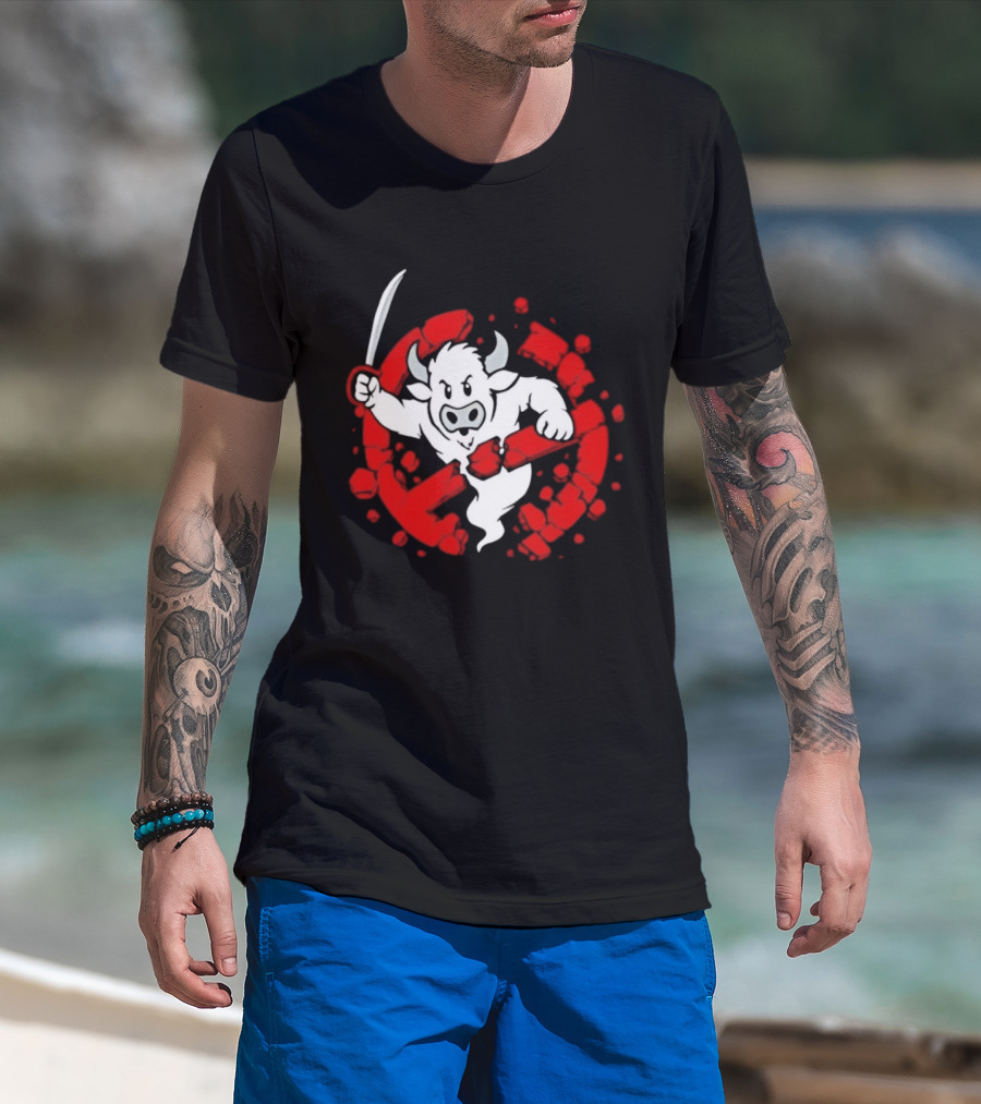 Buffalo Ghostbusters Crossed Out Ghost Red Circle T-Shirt
