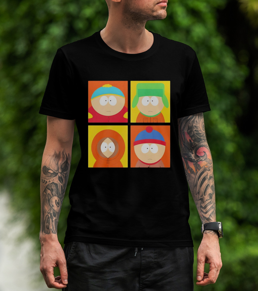 South Park Characters Cartman Kyle Kenny Stan Pop Blocks T-Shirt