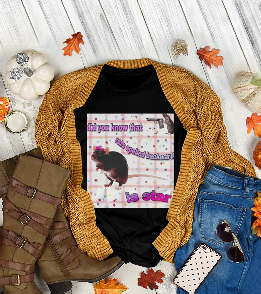 Did You Know That Rats Spelled Backward Is Star Rat With Gun And Stars T-Shirt