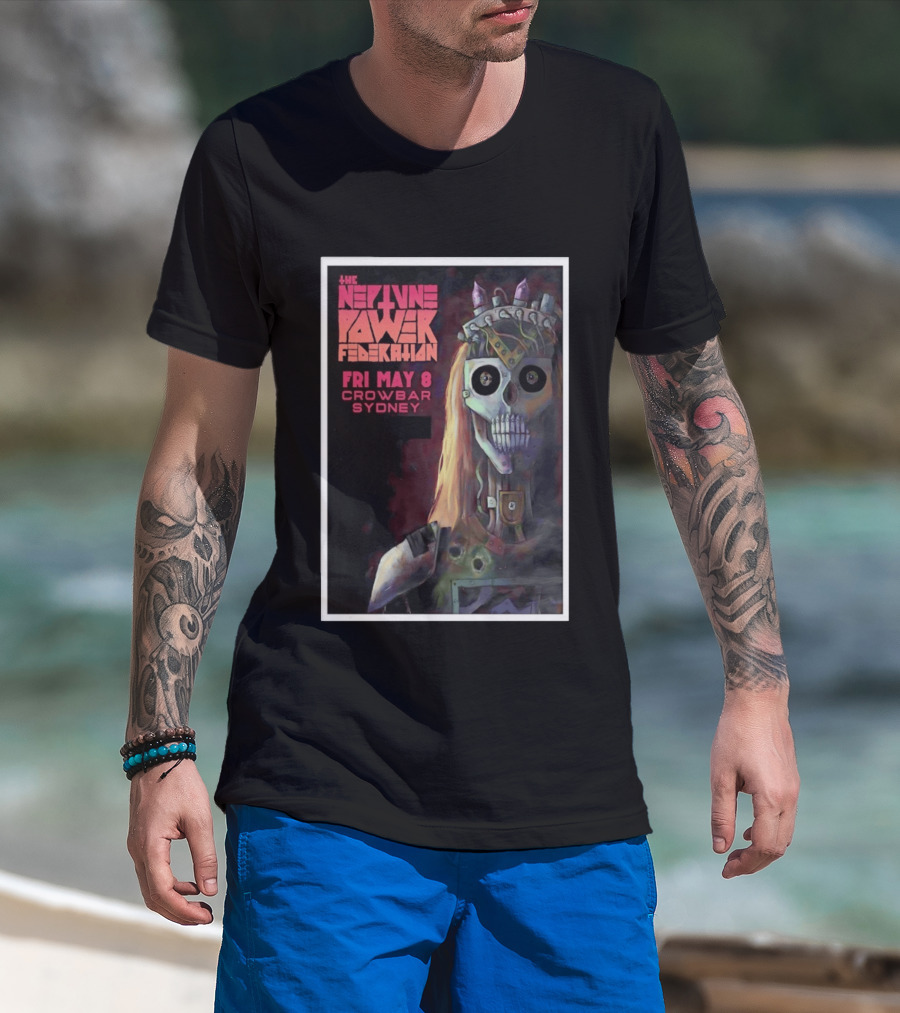 The Neptune Power Federation May 8 Crowbar Sydney Skull T-Shirt