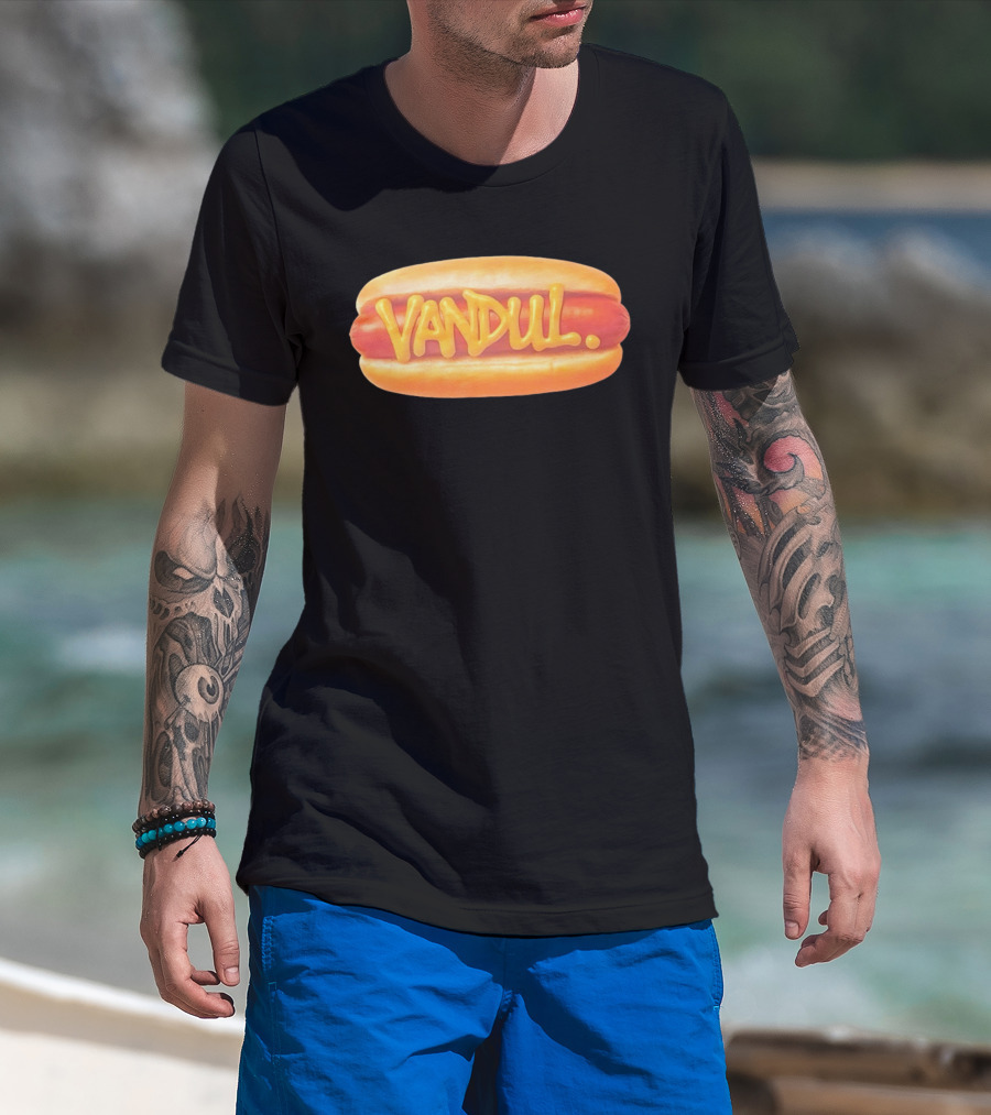 Vandul Mustard Hot Dog Bold Typeface T-Shirt