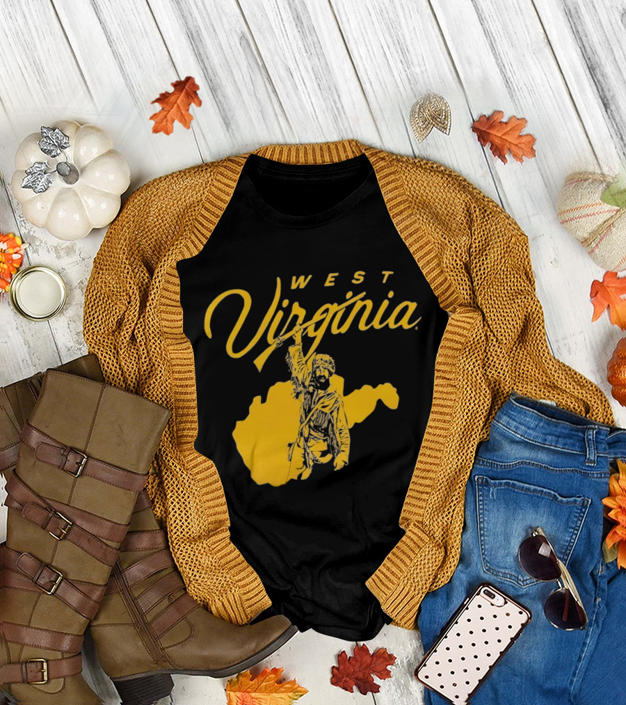 West Virginia Mountaineers State Outline Mountaineer T-Shirt