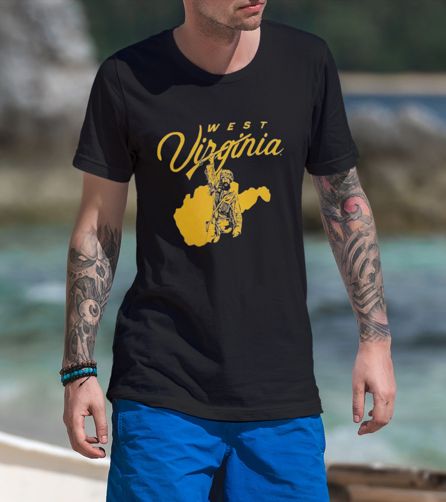 West Virginia Mountaineers State Outline Mountaineer T-Shirt