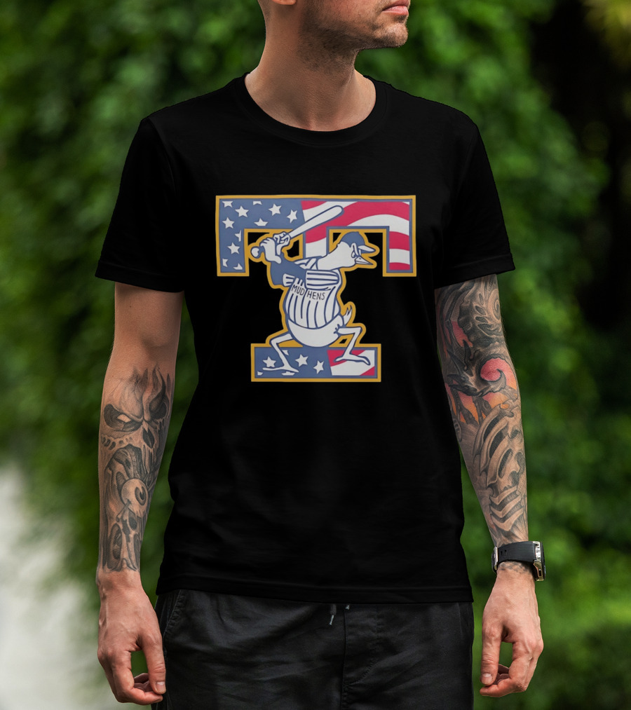 Toledo Mud Hens Muddy Stars And Stripes American Baseball T-Shirt