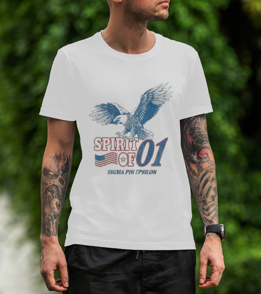 Spirit Of 01 Sigep Fraternity Eagle And Flag T-Shirt