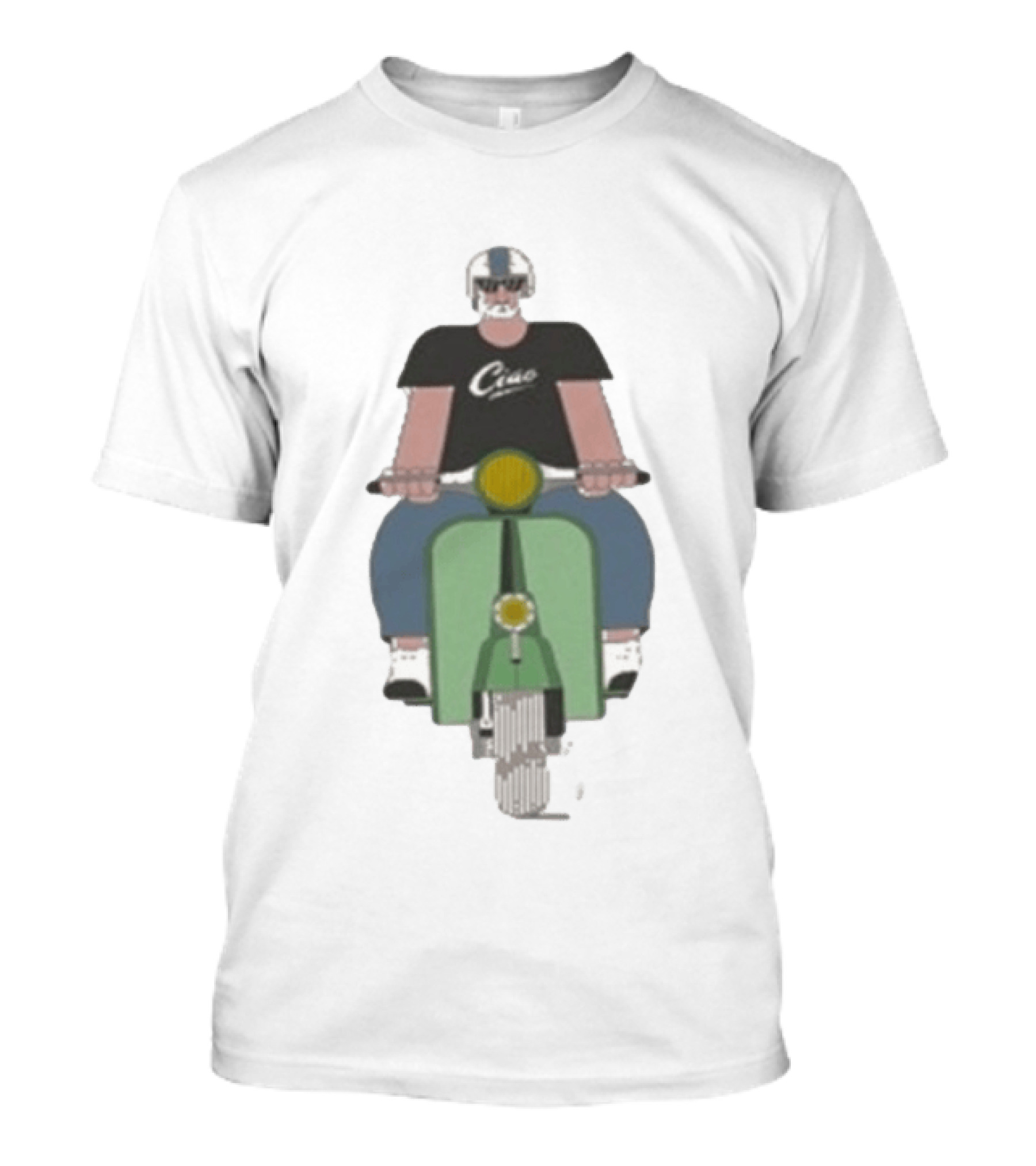 Ciao Vespa Rider With Helmet And Shades T-Shirt