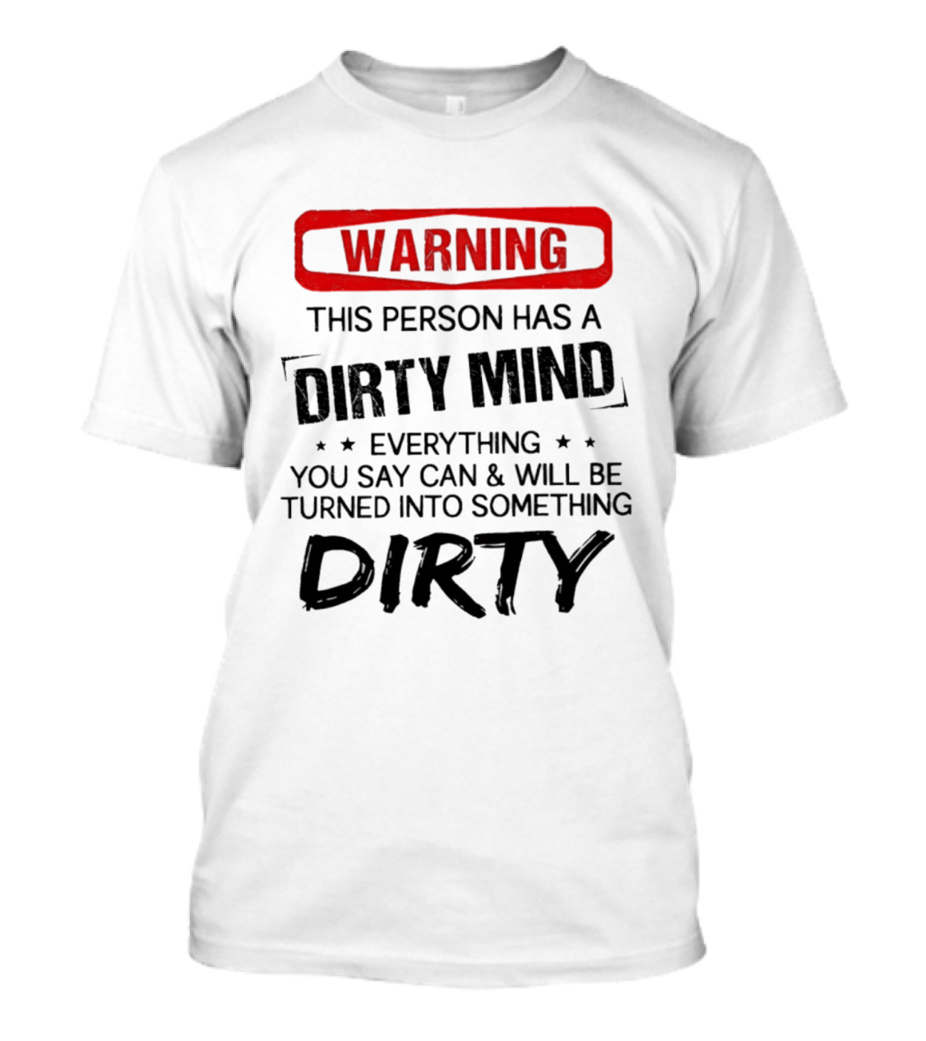 Warning This Person Has A Dirty Mind Everything You Say Can And Will Be Turned Into Something Dirty T-Shirt