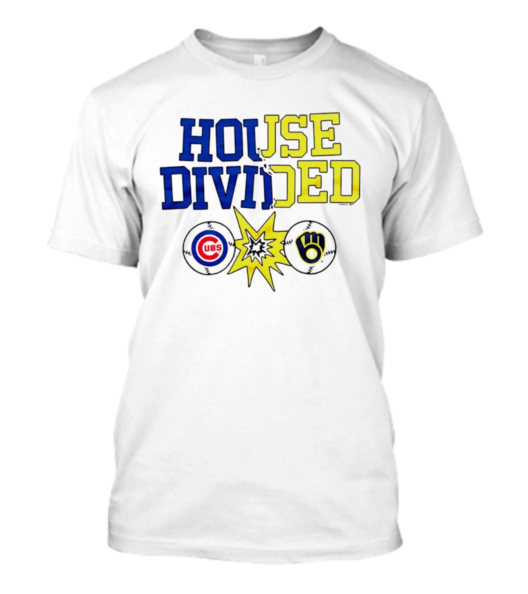Chicago Cubs Vs Milwaukee Brewers Rivalry House Divided Fan Gear T-Shirt
