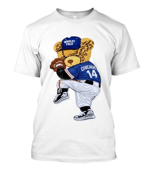 Wrigley Field Chicago Bear 14 Baseball Pitcher T-Shirt