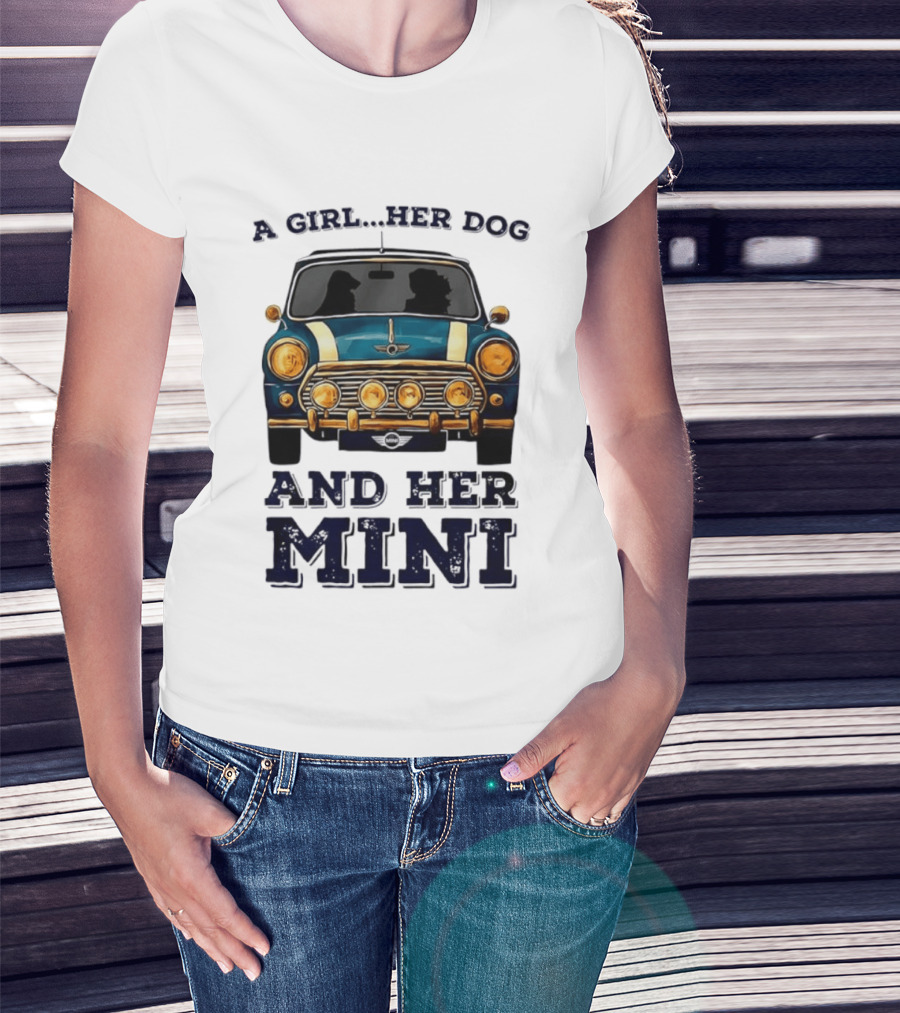 A Girl Her Dog And Her Mini T-Shirt