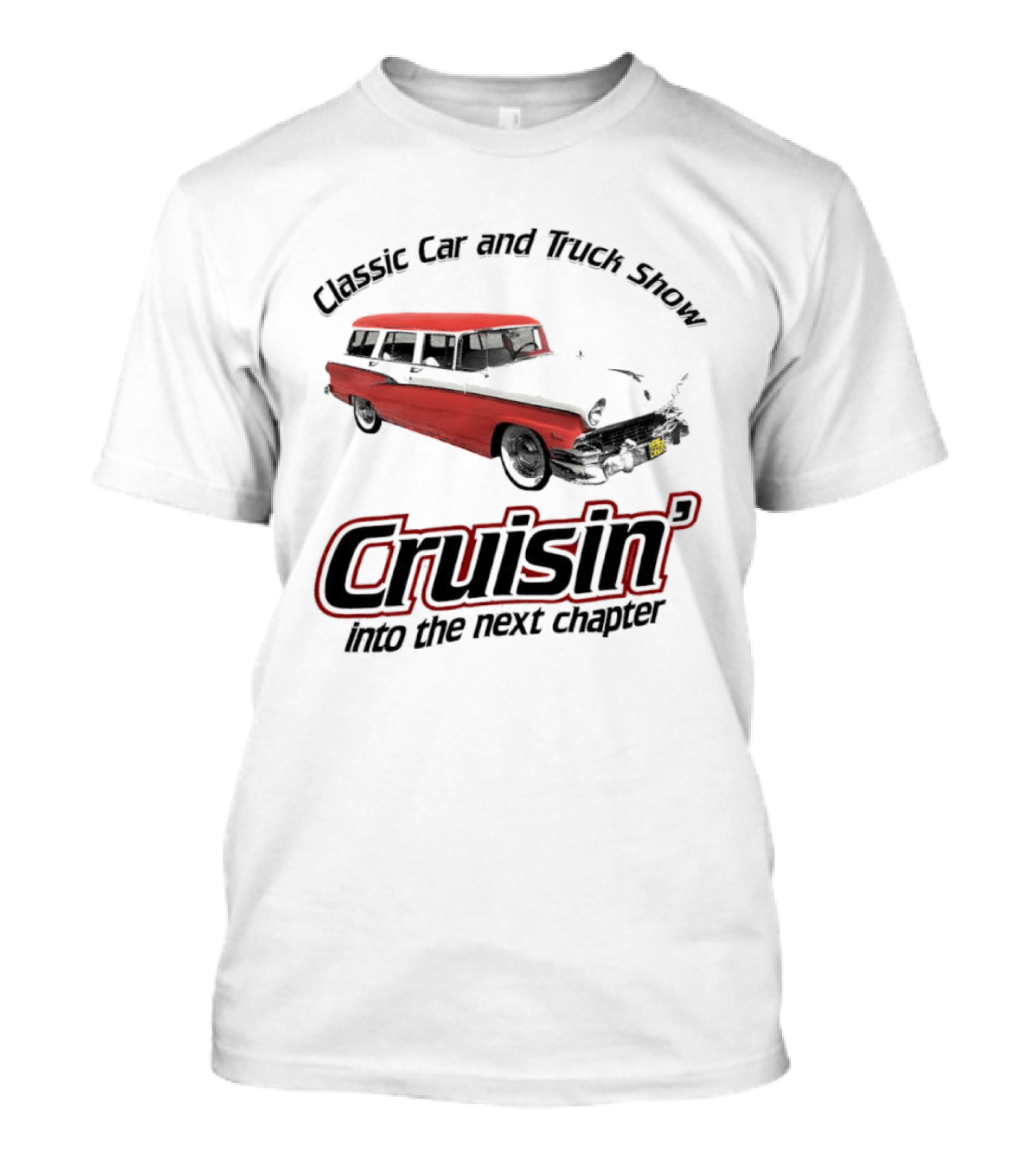 Classic Car And Truck Show Cruisin' Into The Next Chapter Vintage Red Station Wagon T-Shirt