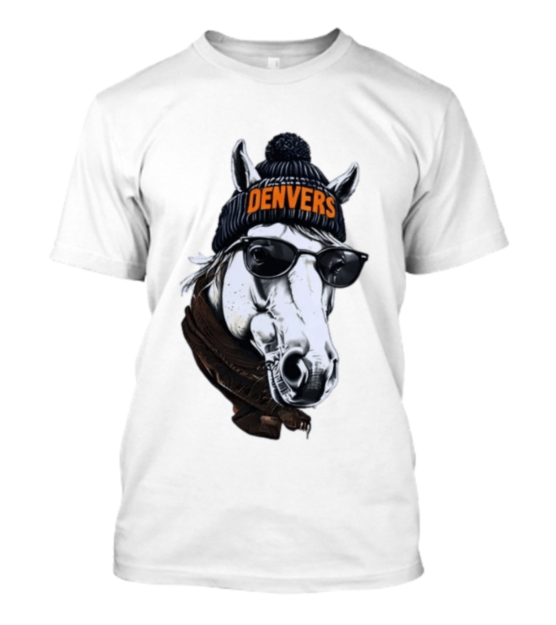 Denvers Horse With Hat Sunglasses And Scarf T-Shirt