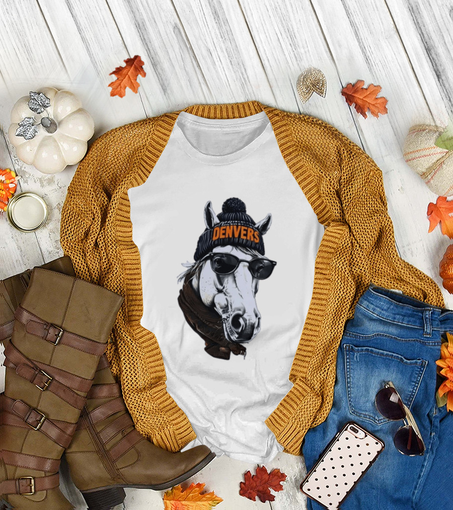 Denvers Horse with Hat Sunglasses and Scarf T-Shirt