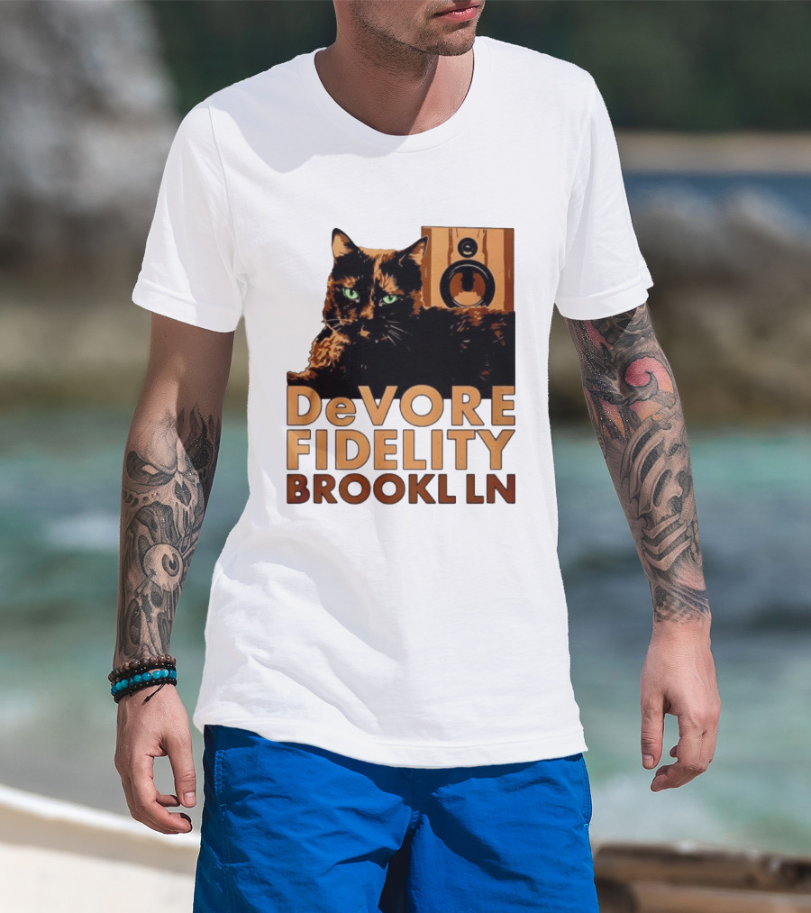 DeVore Fidelity Brooklyn Cat Speaker T-Shirt
