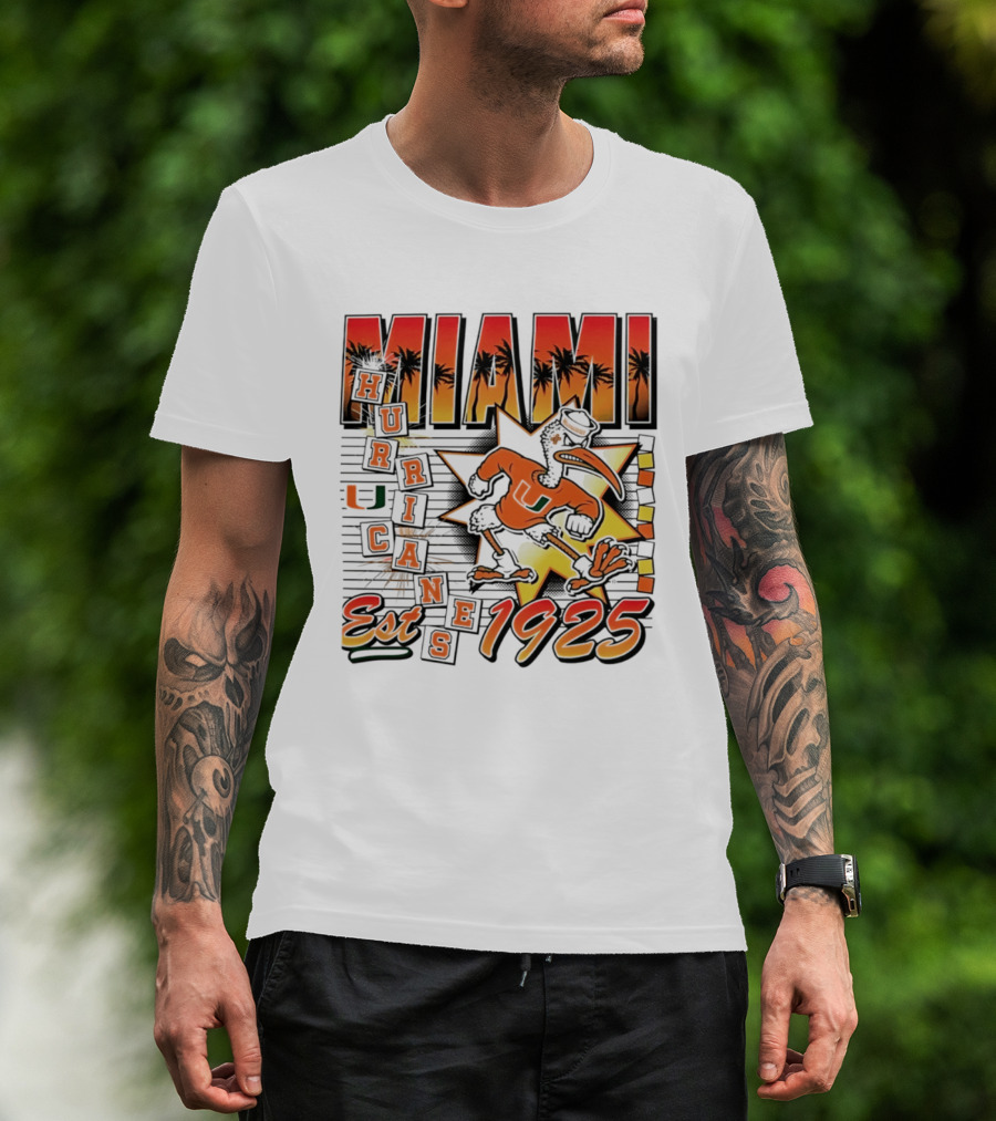 Miami Hurricanes Est 1925 Vintage Burst U Logo Ducks T-Shirt