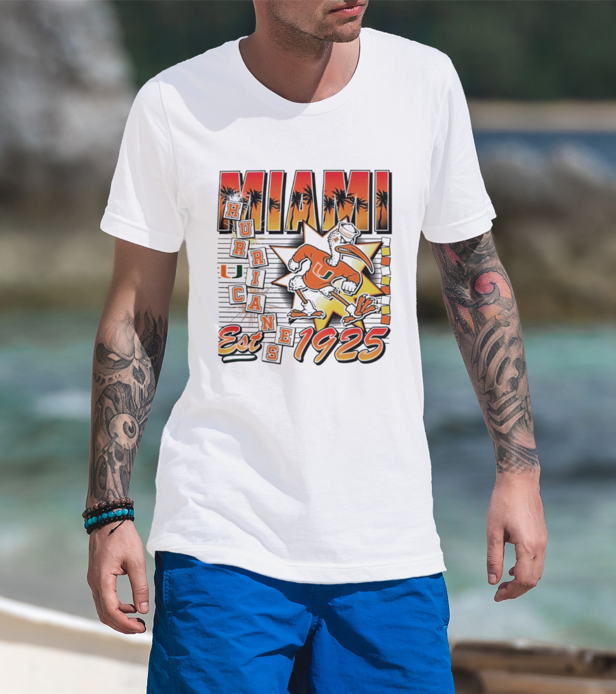 Miami Hurricanes Est 1925 Vintage Burst U Logo Ducks T-Shirt