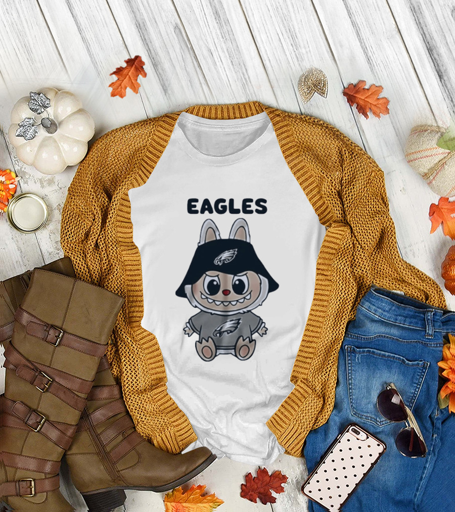 Philadelphia Eagles Labubu Character NFL Football T-Shirt