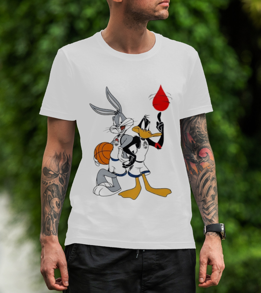 Looney Tunes Bugs Bunny Daffy Duck Tune Squad Basketball Spin T-Shirt