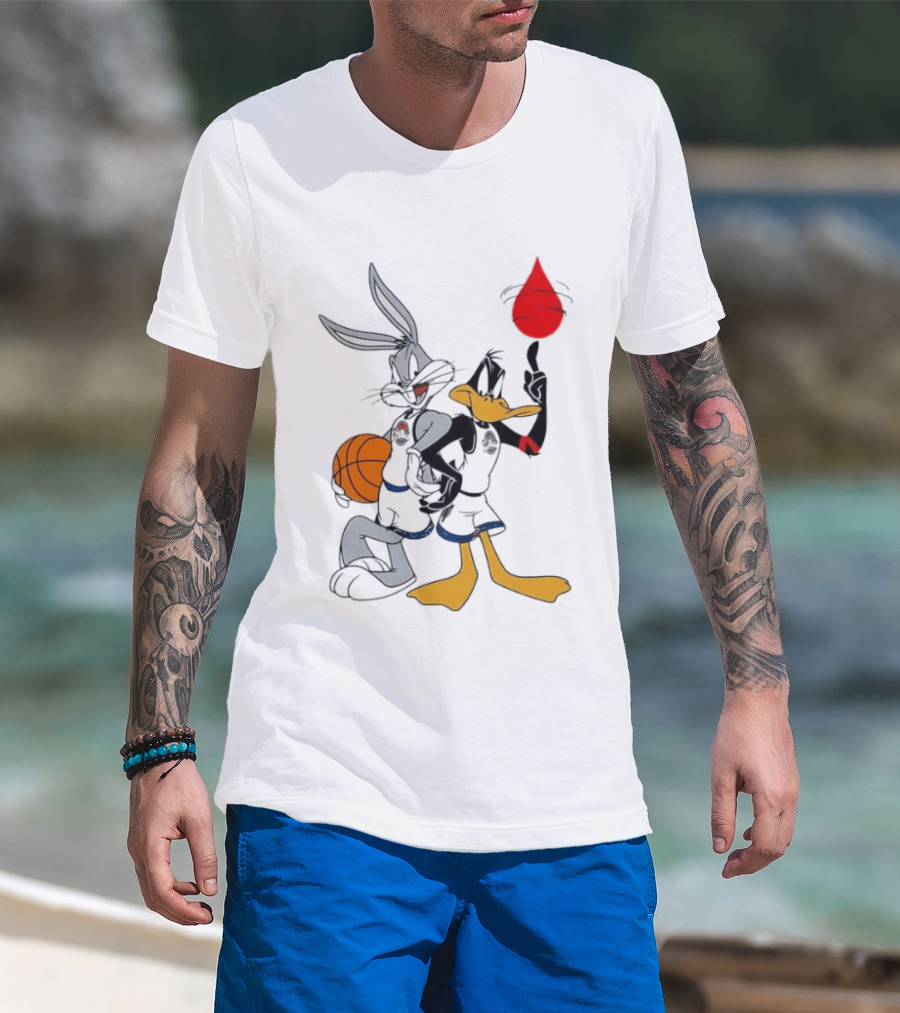 Looney Tunes Bugs Bunny Daffy Duck Tune Squad Basketball Spin T-Shirt