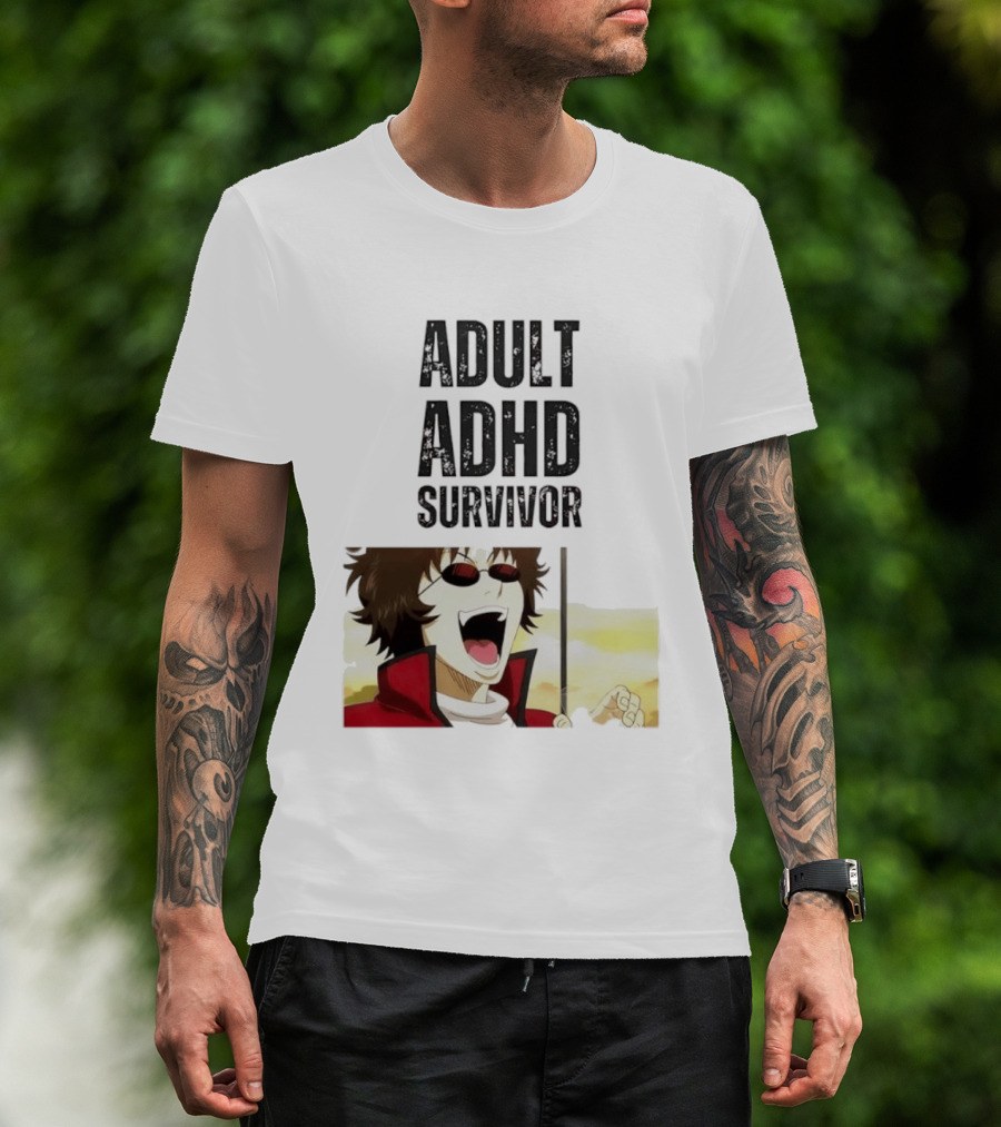 Sakamoto Tatsuma Anime Character Adult ADHD Survivor T-Shirt