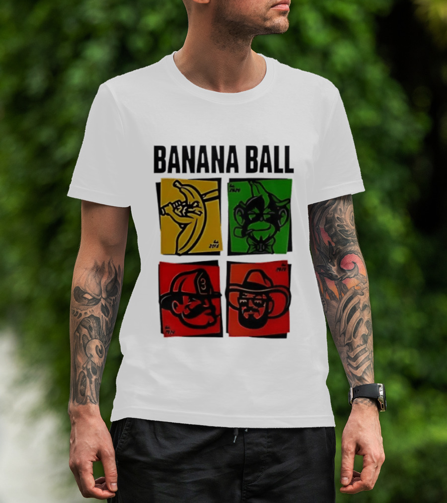 Savannah Bananas Baseball Banana Ball Colorful Character Blocks T-Shirt