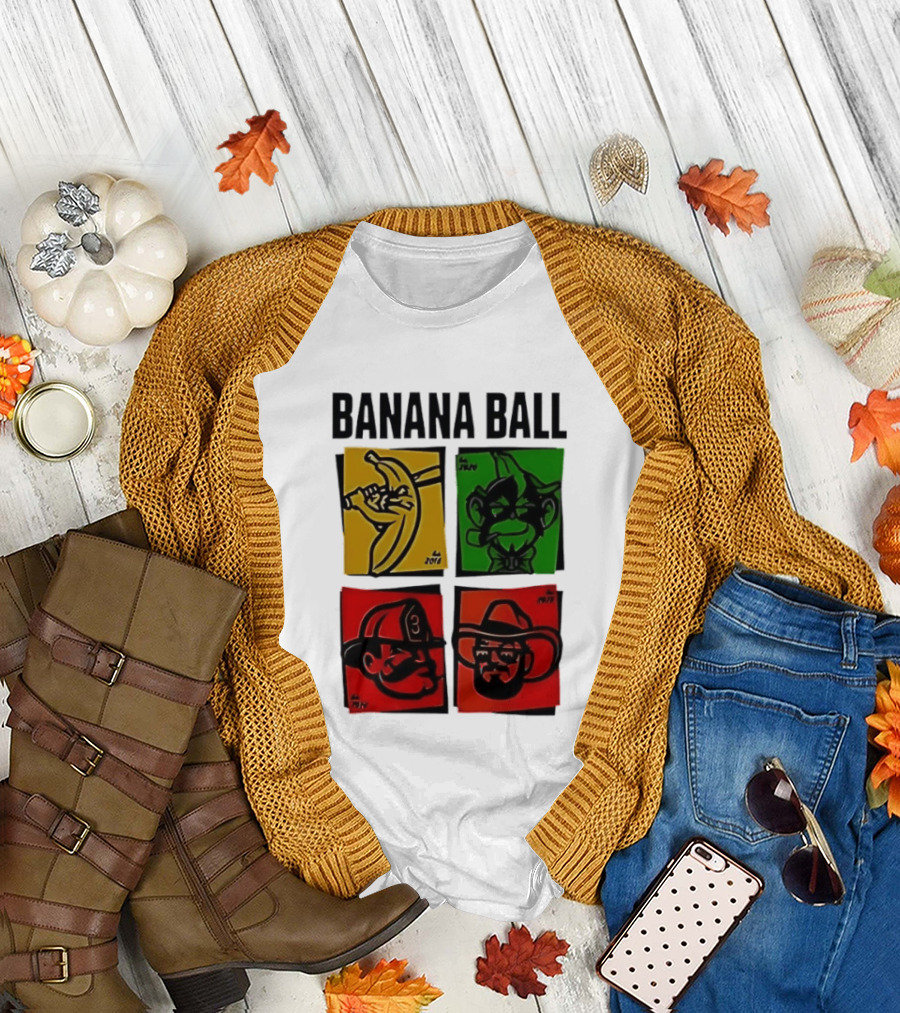 Savannah Bananas Baseball Banana Ball Colorful Character Blocks T-Shirt