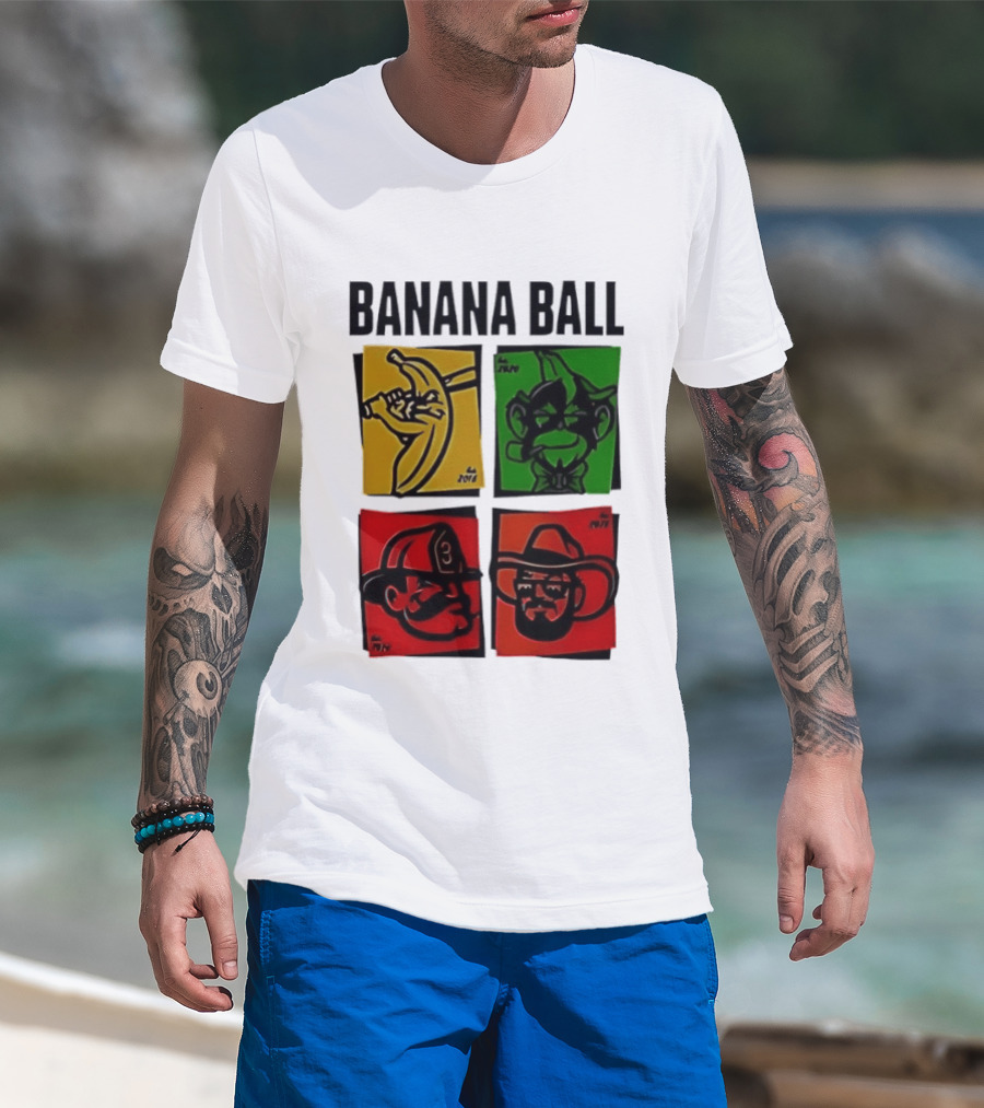 Savannah Bananas Baseball Banana Ball Colorful Character Blocks T-Shirt