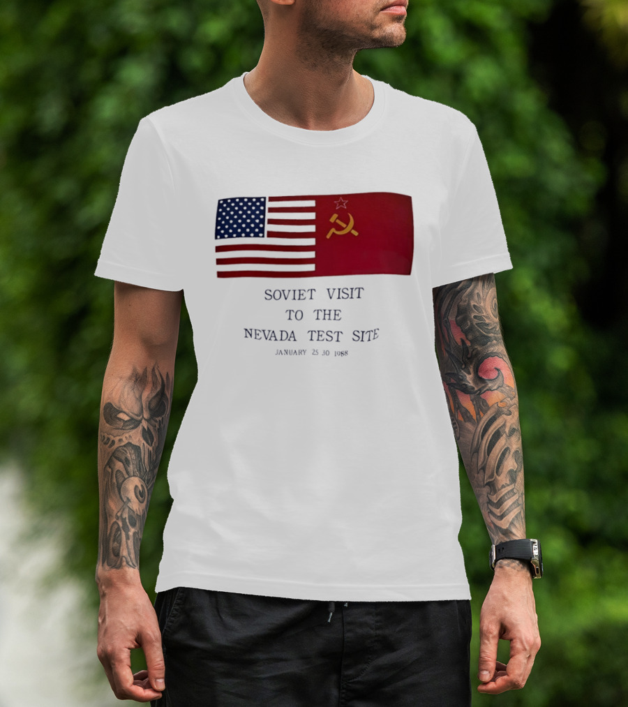 Soviet Visit To The Nevada Test Site January 28 1988 Flag T-Shirt