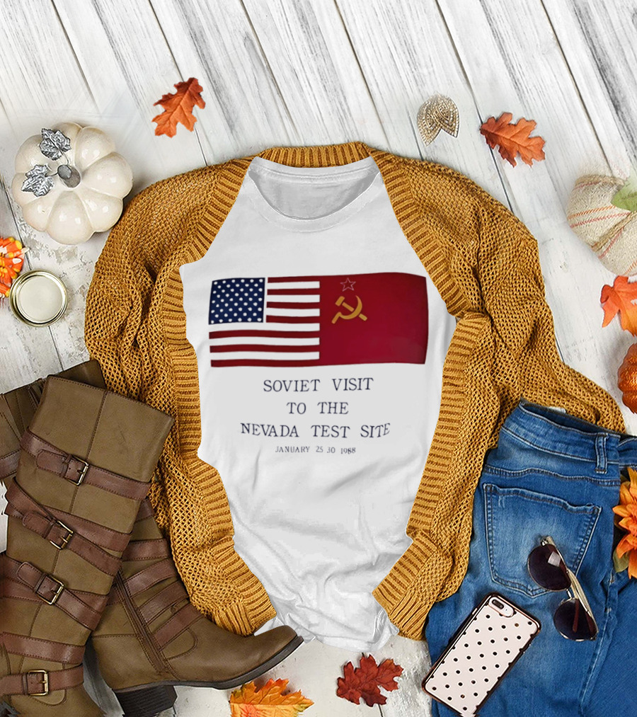 Soviet Visit to the Nevada Test Site January 28 1988 Flag T-Shirt