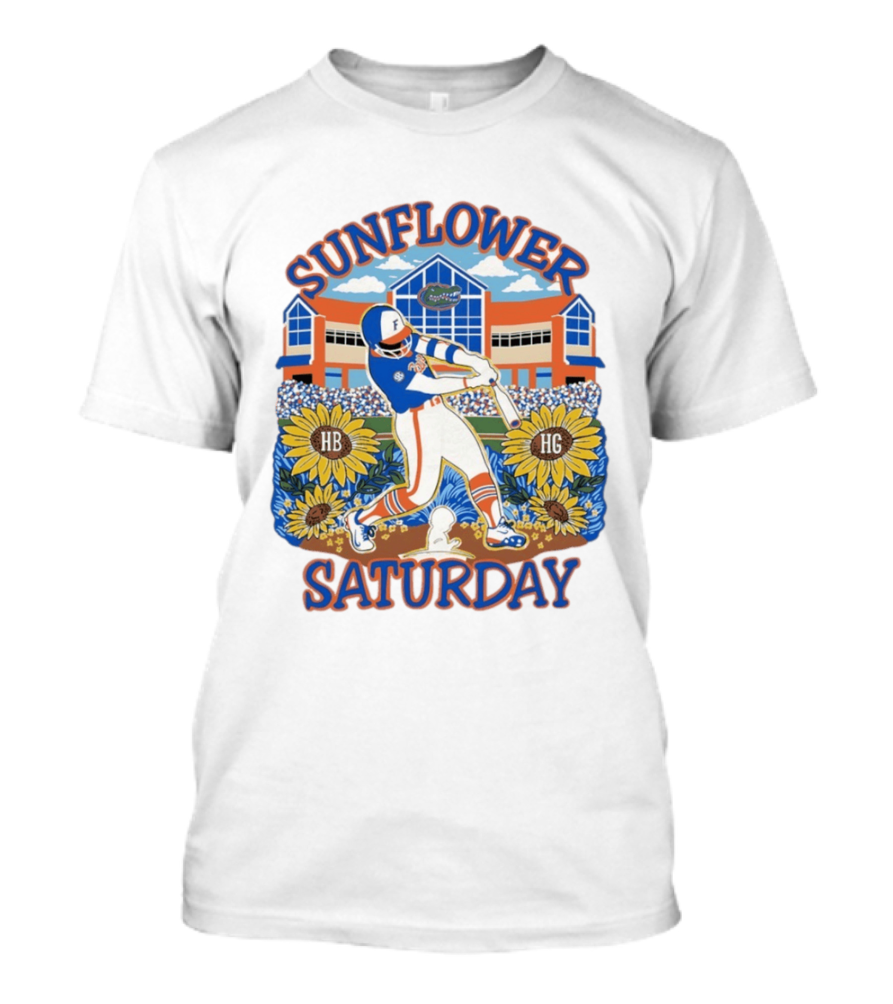 Florida Gators Sunflower Baseball Saturday T-Shirt
