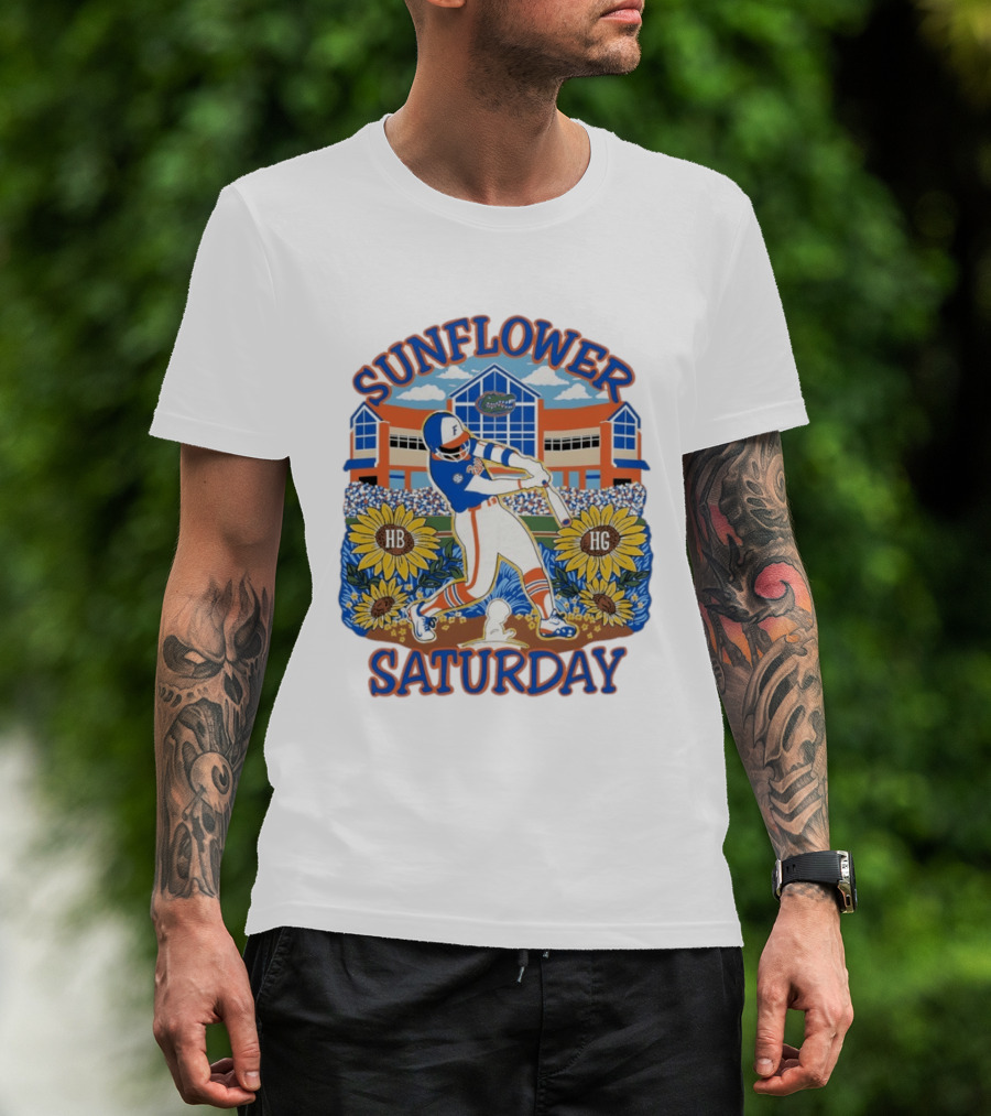 Florida Gators Sunflower Baseball Saturday T-Shirt