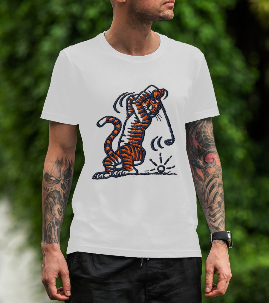 Auburn Swinging Tiger Embroidery Golf Hat Auburn University T-Shirt