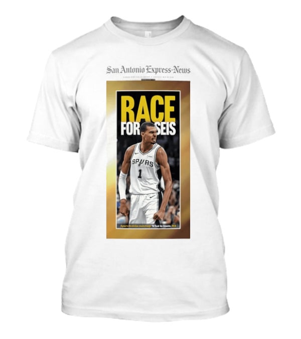 San Antonio Express News Victor Wembanyama Spurs Race For Seis Basketball T-Shirt