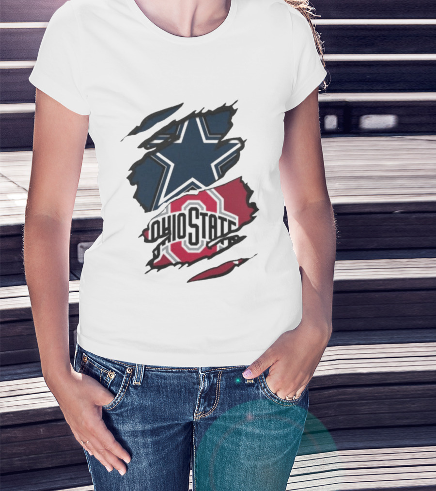 Dallas Cowboys Ohio State Buckeyes Men's Dual Rip T-Shirt