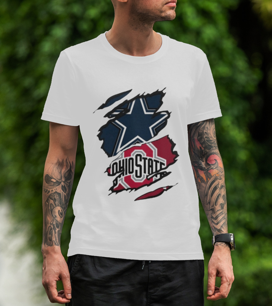 Dallas Cowboys Ohio State Buckeyes Men's Dual Rip T-Shirt