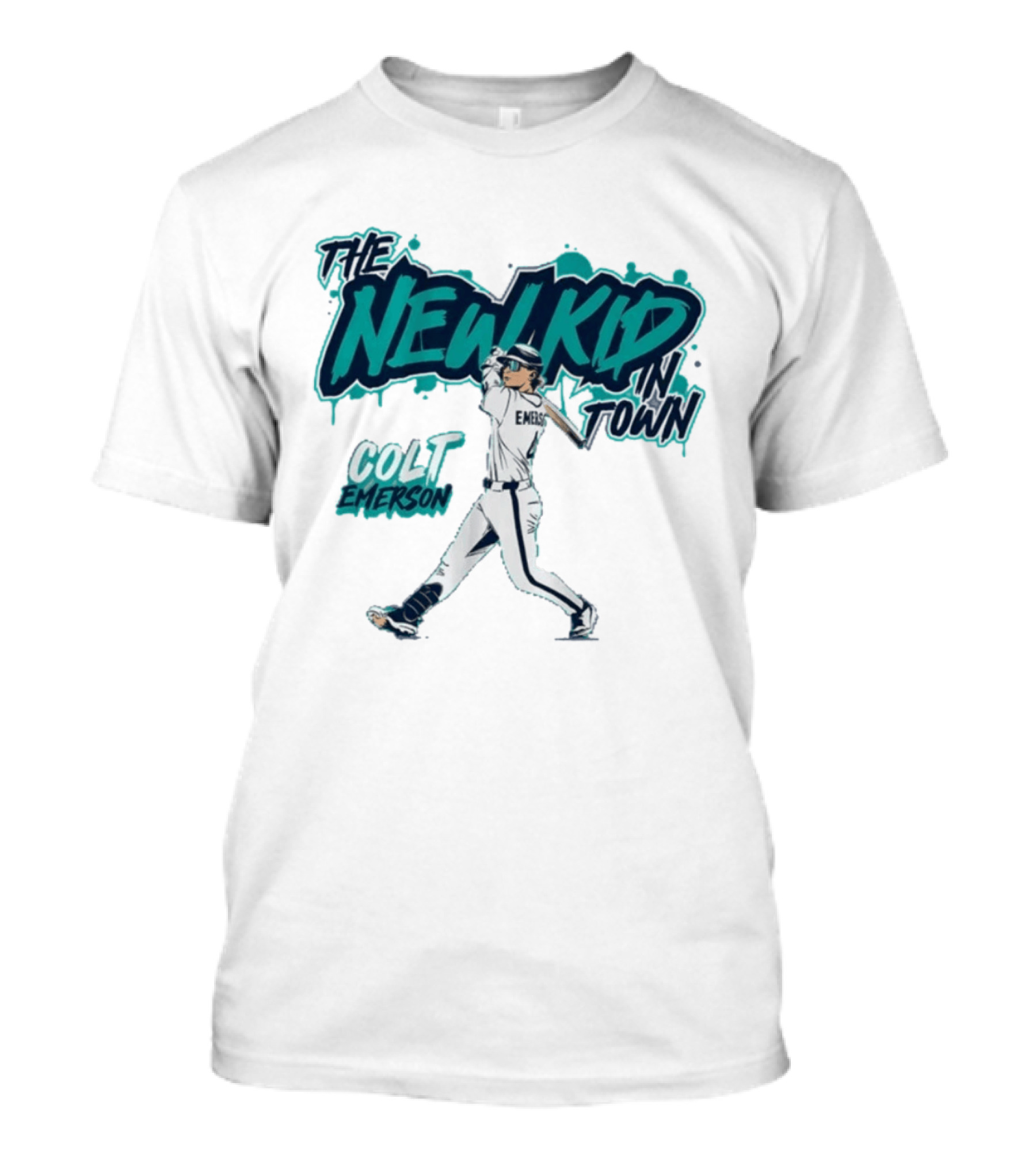 Seattle Mariners Colt Emerson The New Kid In Town MLB Baseball T-Shirt