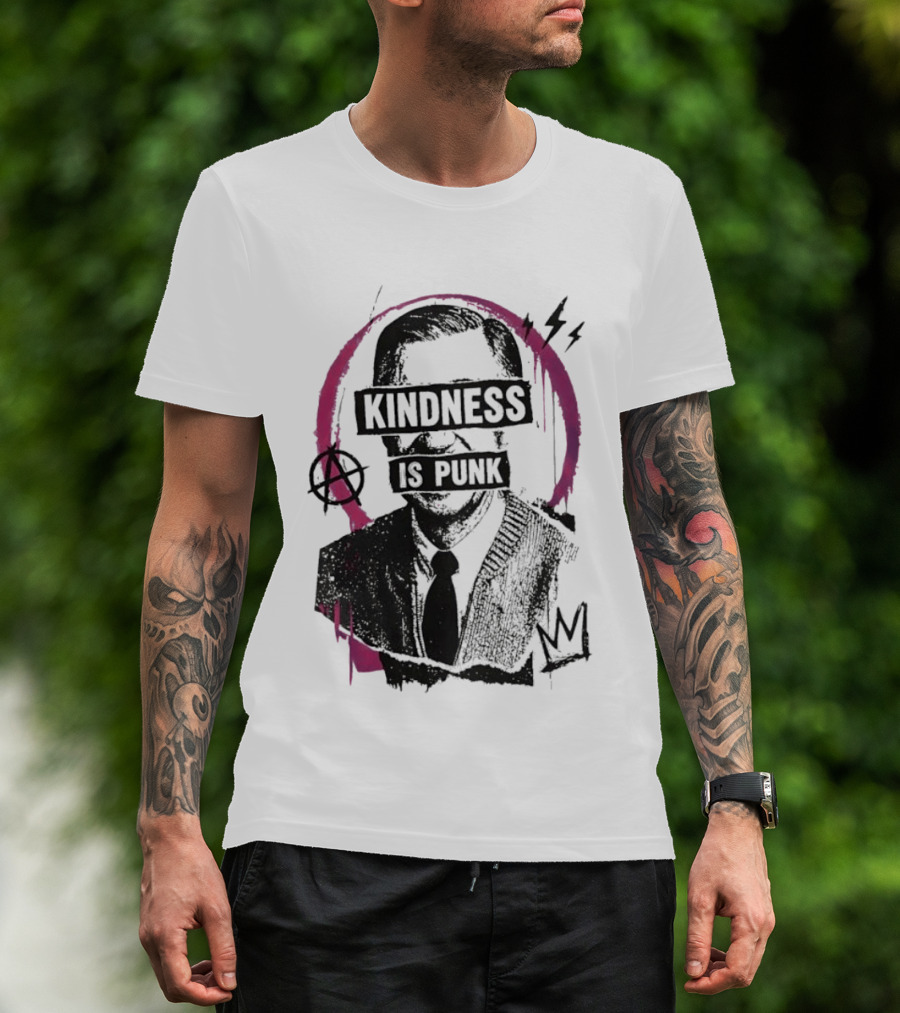 Fred Rogers Kindness Is Punk Anarchy Crown Lightning Bolt T-Shirt