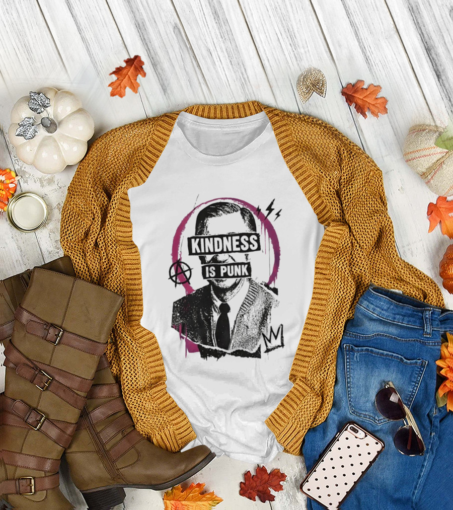 Fred Rogers Kindness Is Punk Anarchy Crown Lightning Bolt T-Shirt