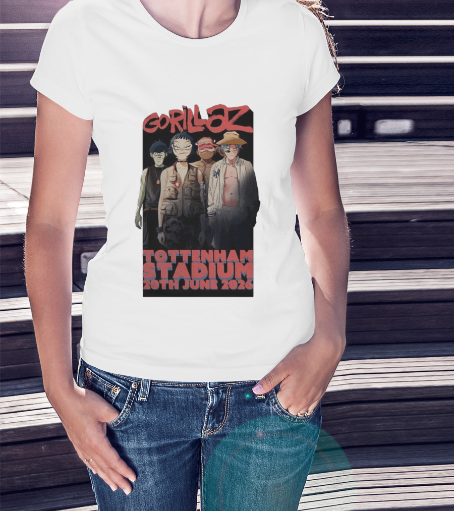 Gorillaz 2026 Tottenham Stadium London Concert 20th June T-Shirt