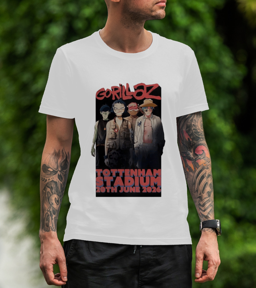 Gorillaz 2026 Tottenham Stadium London Concert 20th June T-Shirt