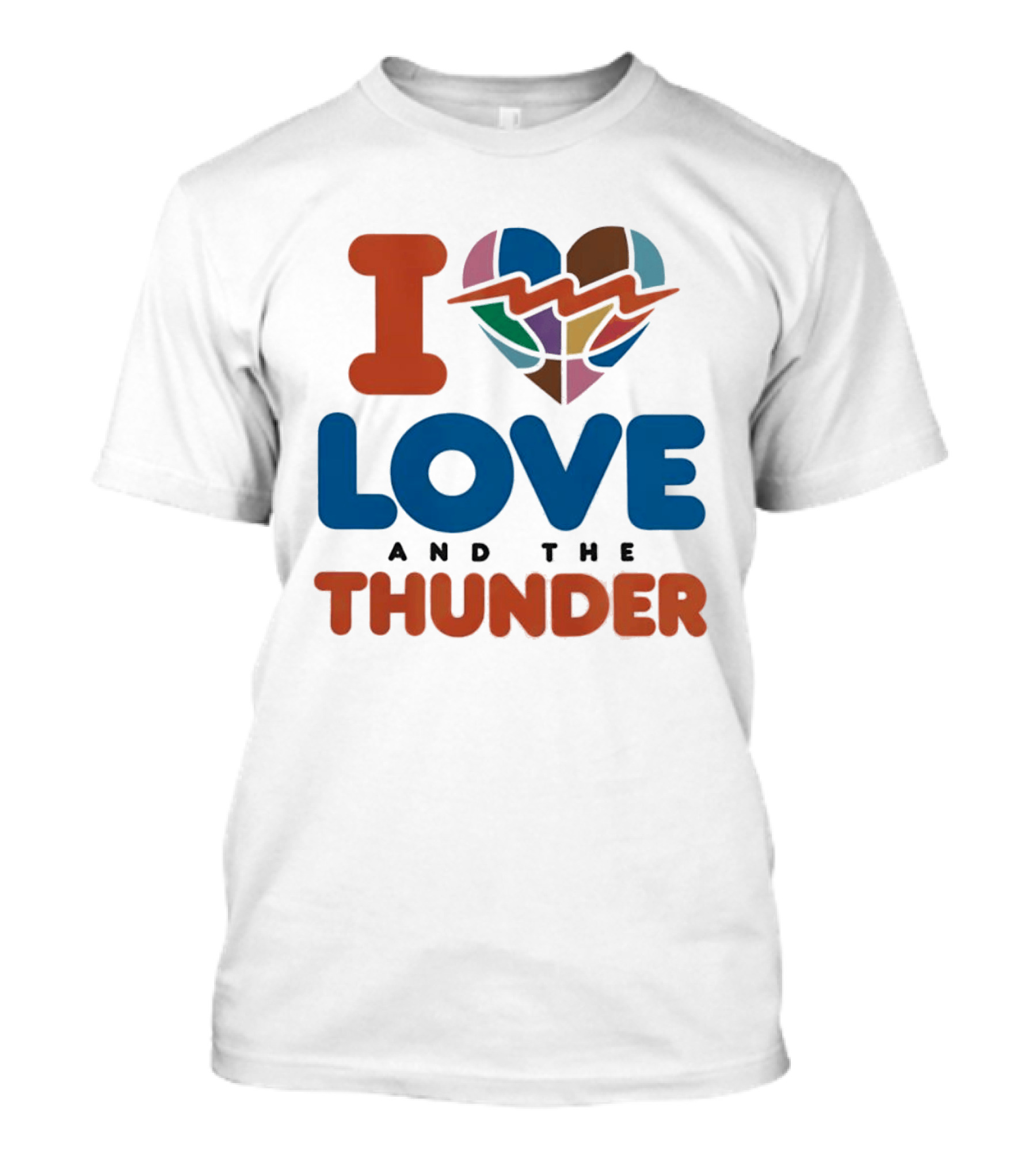 I Love Heart And The Thunder Oklahoma City Thunder NBA Team Basketball T-Shirt